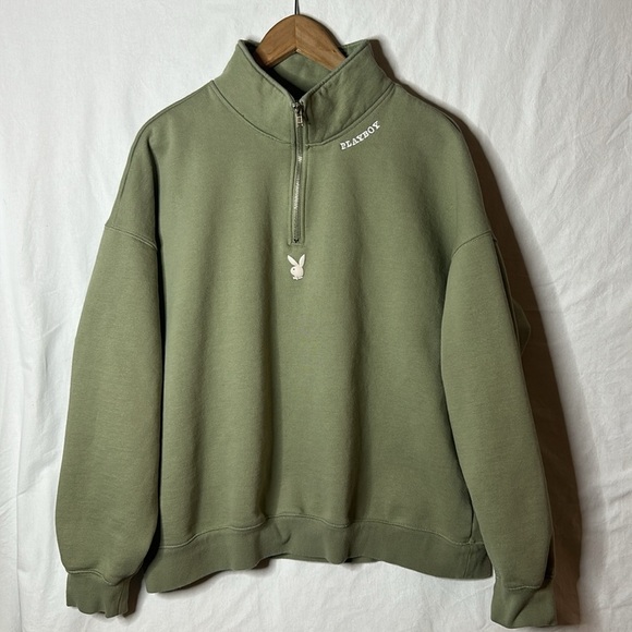 Playboy By PacSun Mode Quarter Zip Sweatshirt Men’s Size L - Picture 4 of 13